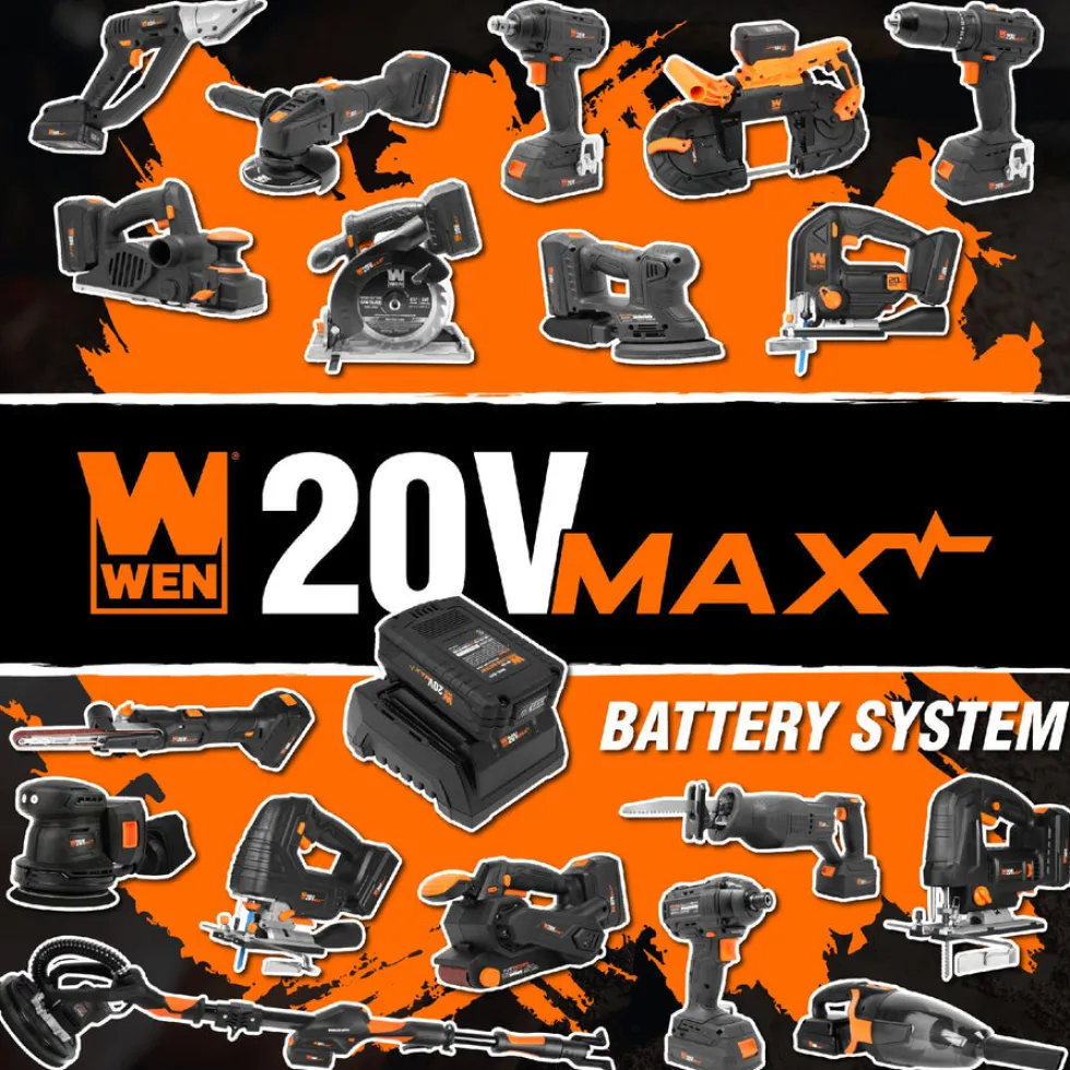 WEN Cordless Drill, Sander, and Jigsaw Bundle, Includes 20V MAX 2.0 Ah Battery and Charger