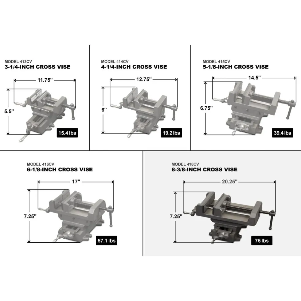 WEN 418CV 8-3/8-Inch Compound Cross Slide Industrial Strength Benchtop Vise
