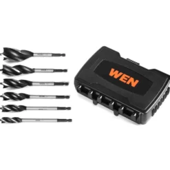 WEN DB613A 6-Piece Tri-Flute Auger Drill Bit Set with Carrying Case