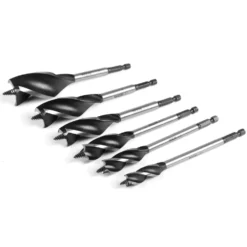 WEN DB613A 6-Piece Tri-Flute Auger Drill Bit Set with Carrying Case
