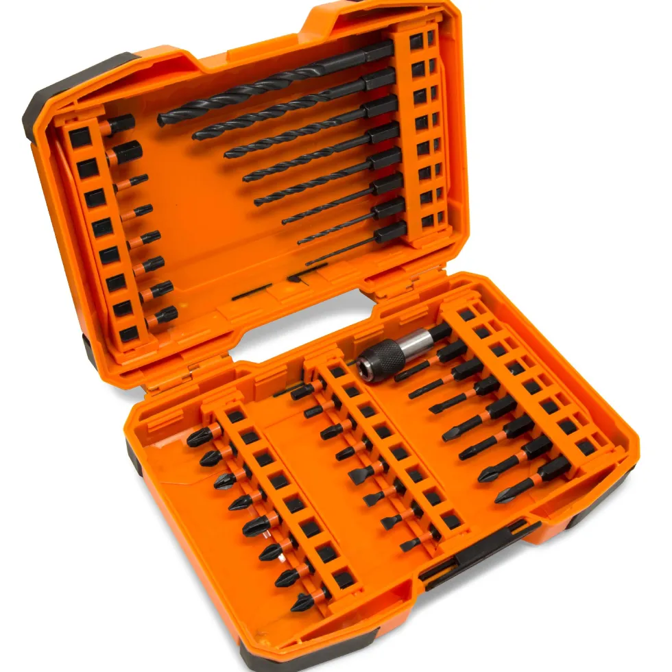 WEN DB1440 40-Piece 1/4-Inch Hex Shank Impact-Rated Quick-Release Screwdriver and Drill Bit Set
