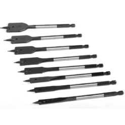 WEN DB818P 8-Piece 6-Inch Wood Spade Bit Set with Carrying Case