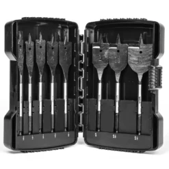 WEN DB818P 8-Piece 6-Inch Wood Spade Bit Set with Carrying Case