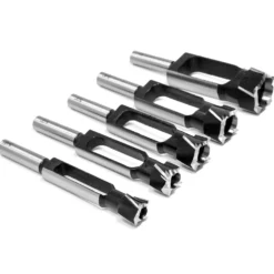 WEN DB051T 5-Piece Tenon and Deep Plug Cutter Drill Bit Set with Carrying Case
