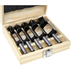 WEN DB051T 5-Piece Tenon and Deep Plug Cutter Drill Bit Set with Carrying Case