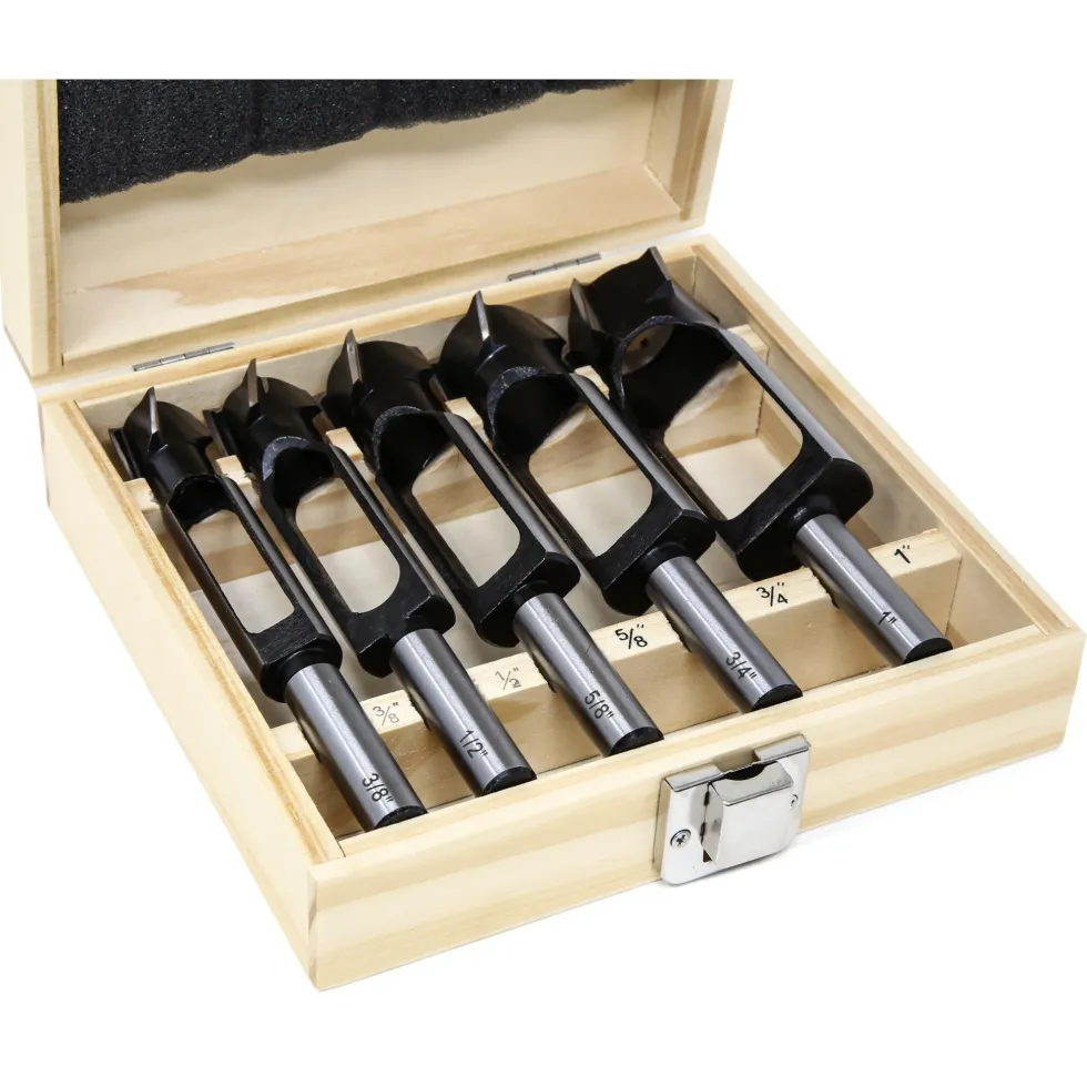 WEN DB051T 5-Piece Tenon and Deep Plug Cutter Drill Bit Set with Carrying Case