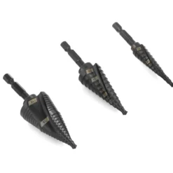 WEN DB149X 3-Piece Impact-Duty Titanium Step Drill Bit Set with #1, #4, and #9 Step Drill Bits