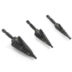 WEN DB238X 3-Piece Impact-Duty Titanium Step Drill Bit Set with #2, #3, and #8 Step Drill Bits