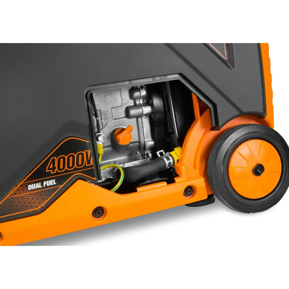 WEN DF400i Super Quiet 4000-Watt Dual Fuel RV-Ready Electric Start Portable Inverter Generator with Fuel Shut-Off
