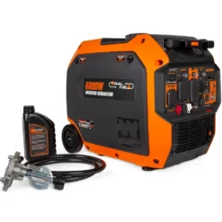 WEN DF680iX Quiet 6800-Watt Dual Fuel RV-Ready Electric Start Portable Inverter Generator with Fuel Shut Off and CO Watchdog for Electric Vehicle Backup