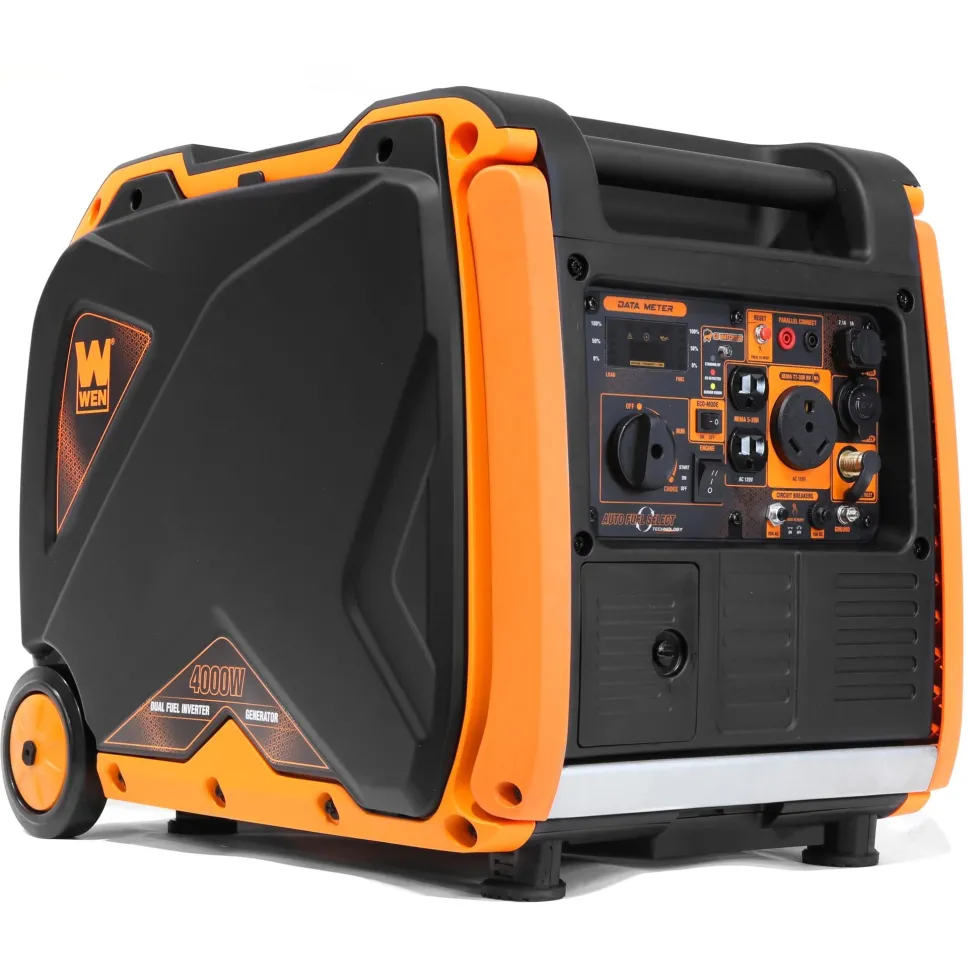 WEN DF400iX Super Quiet 4000-Watt Dual Fuel RV-Ready Electric Start Portable Inverter Generator with Fuel Shut-Off and CO Shutdown Sensor