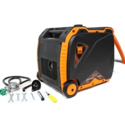 WEN DF400iX Super Quiet 4000-Watt Dual Fuel RV-Ready Electric Start Portable Inverter Generator with Fuel Shut-Off and CO Shutdown Sensor