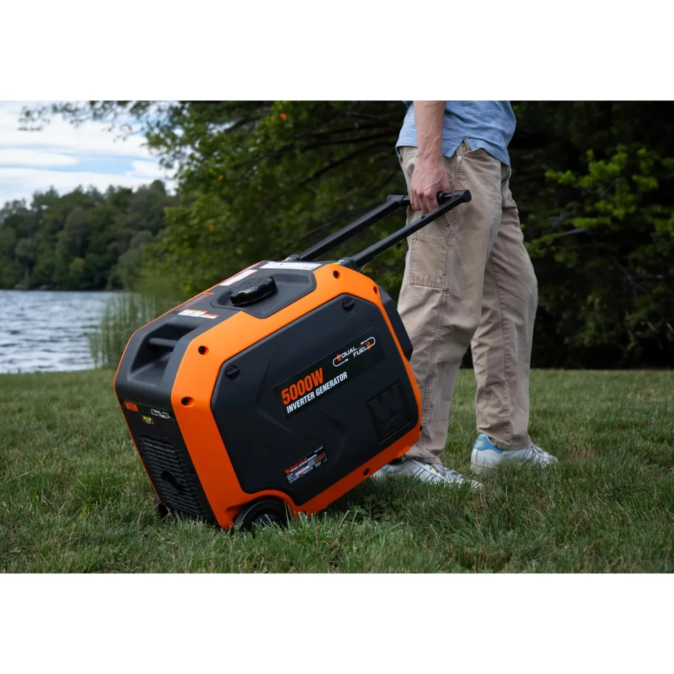 WEN DF500iX 5000-Watt Dual Fuel 120V/240V RV and EV-Ready Electric Start Portable Inverter Generator with Electric Vehicle Charging Ports