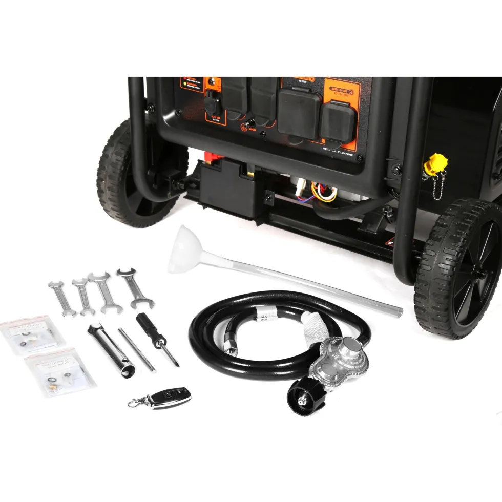WEN DF875iX 8750-Watt RV and Transfer-Switch-Ready 120V/240V Dual Fuel Open Frame Inverter Generator with Remote Electric Start and CO Shutdown Sensor