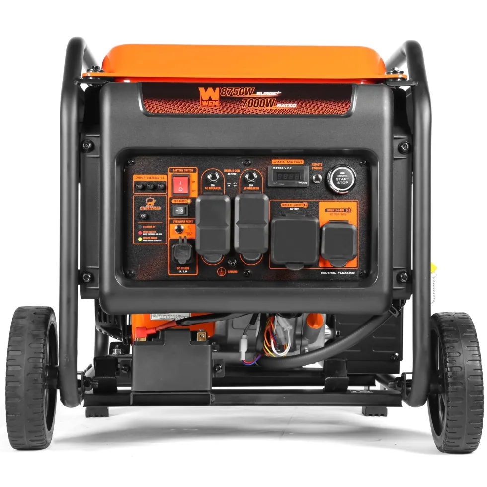 WEN DF875iX 8750-Watt RV and Transfer-Switch-Ready 120V/240V Dual Fuel Open Frame Inverter Generator with Remote Electric Start and CO Shutdown Sensor
