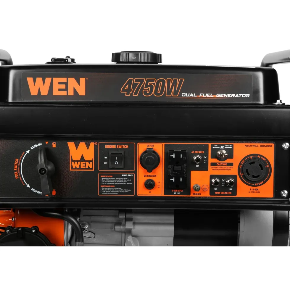 WEN DF472 4,750-Watt 120V/240V Dual Fuel Portable Generator