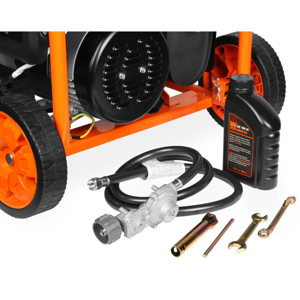 WEN DF430X 4375-Watt Dual Fuel Portable Generator with Wheel Kit and CO Shutdown Sensor