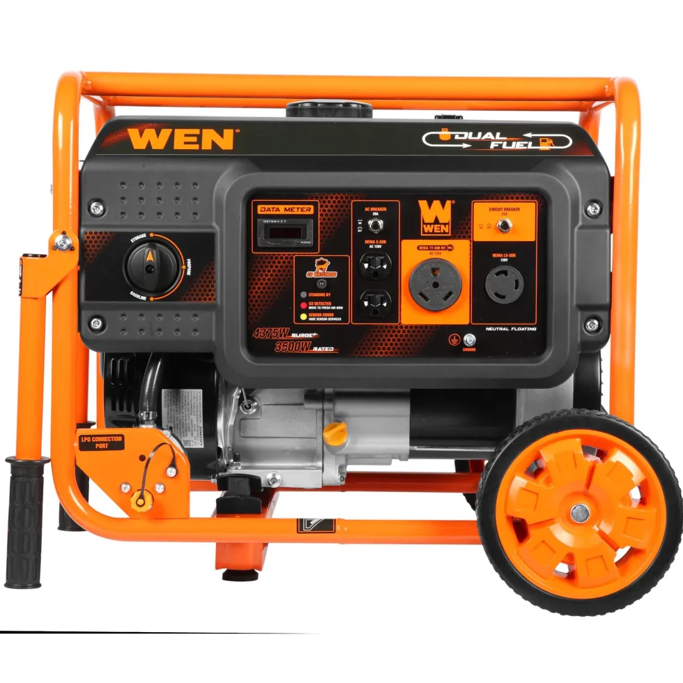 WEN DF430X 4375-Watt Dual Fuel Portable Generator with Wheel Kit and CO Shutdown Sensor