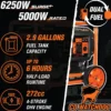 WEN DF623X 6250-Watt 120-Volt/240-Volt Dual Fuel Electric Start Portable Generator with Wheel Kit and CO Shutdown Sensor