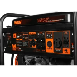 WEN DF1200X 12000-Watt 120-Volt/240-Volt Dual Fuel Transfer-Switch Ready Electric Start Portable Generator with Wheel Kit and CO Shutdown Sensor