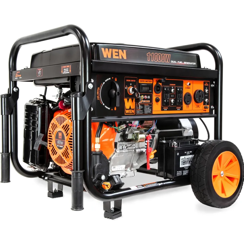 WEN DF1100X 11,000-Watt 120V/240V Dual Fuel Portable Generator with Wheel Kit, Electric Start, and CO Watchdog
