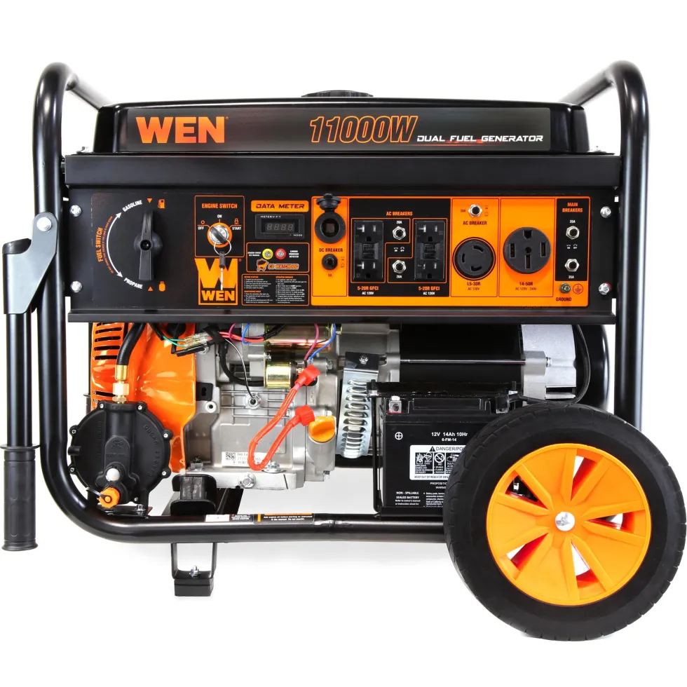 WEN DF1100X 11,000-Watt 120V/240V Dual Fuel Portable Generator with Wheel Kit, Electric Start, and CO Watchdog