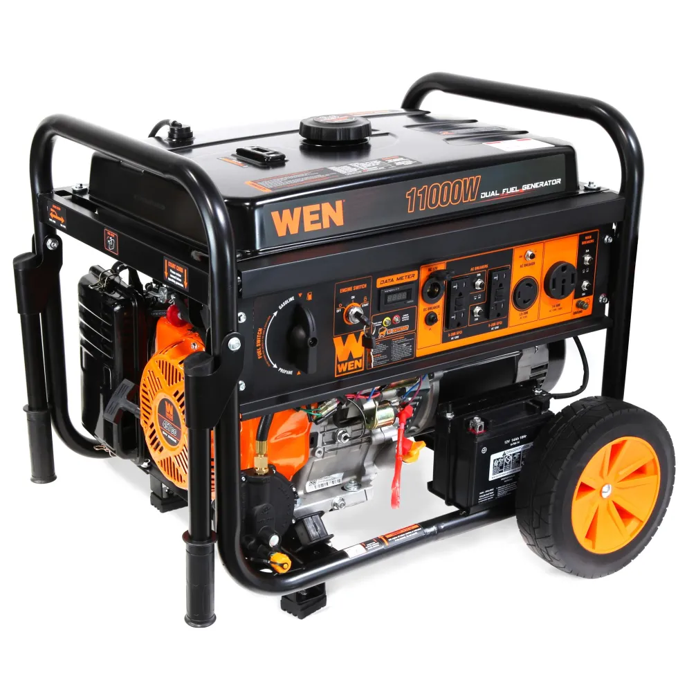 WEN DF1100X 11,000-Watt 120V/240V Dual Fuel Portable Generator with Wheel Kit, Electric Start, and CO Watchdog