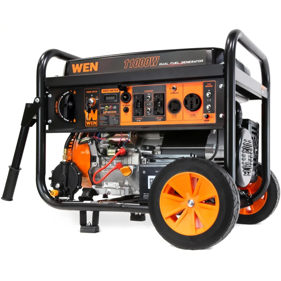 WEN DF1100X 11,000-Watt 120V/240V Dual Fuel Portable Generator with Wheel Kit, Electric Start, and CO Watchdog