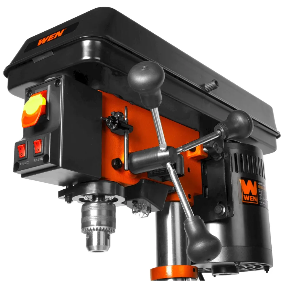 WEN DP1050 10-Inch Benchtop Drill Press, 6.2-Amp 5-Speed Motor with Cast Iron Construction, Laser and LED Work Light
