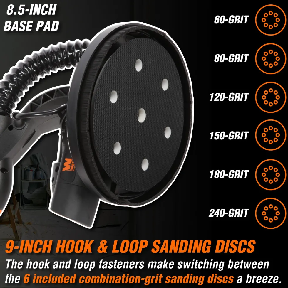 WEN DW5062 Variable Speed 5-Amp Drywall Sander with 15-Foot Dust Hose