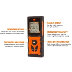 WEN 10130 130-Feet Laser Distance Measure with Backlit Screen