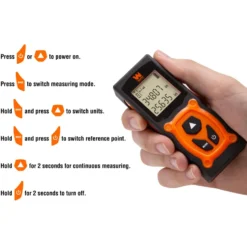 WEN 10130 130-Feet Laser Distance Measure with Backlit Screen