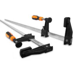 WEN 10236F2 Quick-Adjust 36-Inch Steel Bar Clamps with 2.5-Inch Throat and Micro-Adjustment Handle, Two Pack