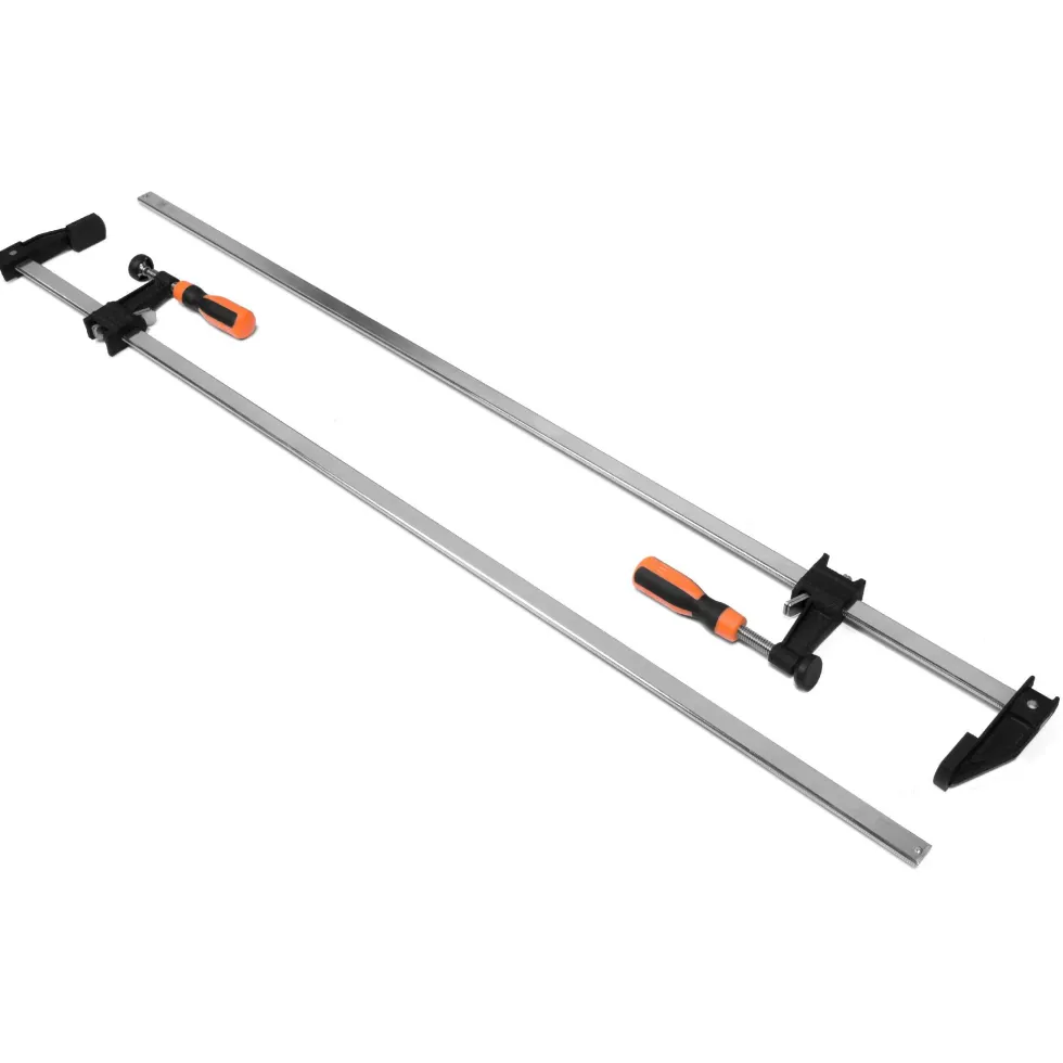 WEN 10236F2 Quick-Adjust 36-Inch Steel Bar Clamps with 2.5-Inch Throat and Micro-Adjustment Handle, Two Pack