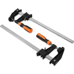 WEN 10212F2 Quick-Adjust 12-Inch Steel Bar Clamps with 2.5-Inch Throat and Micro-Adjustment Handle, Two Pack