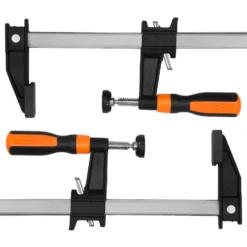 WEN 10212F2 Quick-Adjust 12-Inch Steel Bar Clamps with 2.5-Inch Throat and Micro-Adjustment Handle, Two Pack