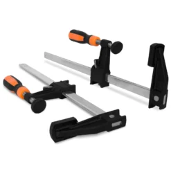 WEN 10212F2 Quick-Adjust 12-Inch Steel Bar Clamps with 2.5-Inch Throat and Micro-Adjustment Handle, Two Pack