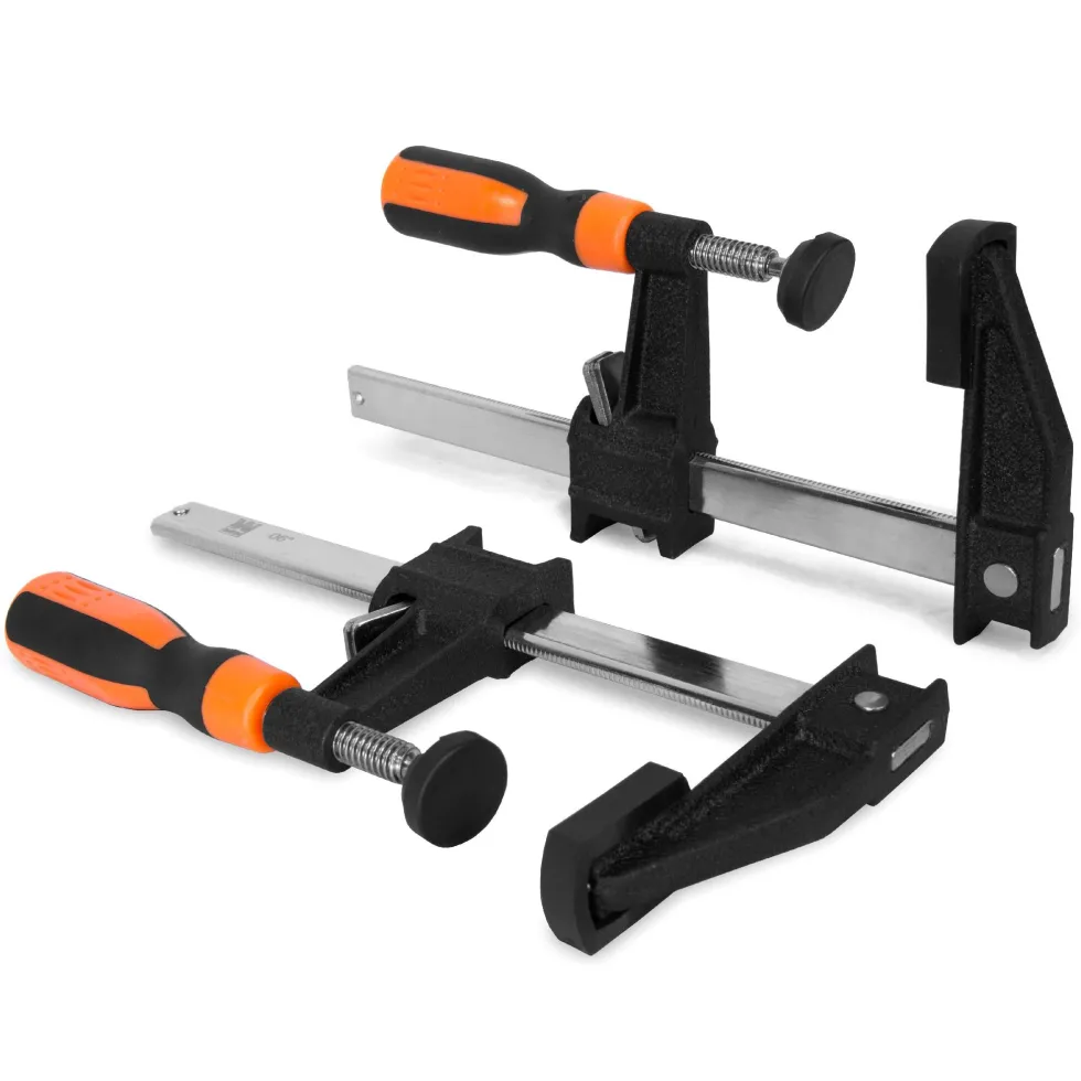 WEN 10206F2 Quick-Adjust 6-Inch Steel Bar Clamps with 2.5-Inch Throat and Micro-Adjustment Handle, Two Pack