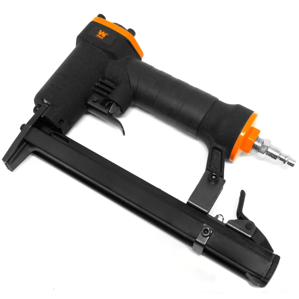 WEN 61706 20-Gauge 3/8-Inch Crown Air-Powered Pneumatic T50 Stapler for Upholstery and Woodworking