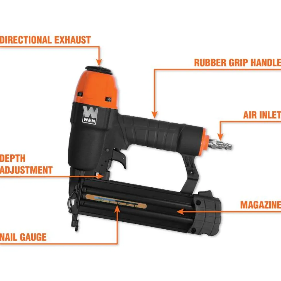 WEN 61721 18-Gauge 3/8-Inch to 2-Inch Pneumatic Brad Nailer
