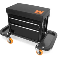 WEN GG1400 400-Pound Capacity Garage Glider Rolling Tool Chest Seat with Storage Pouch