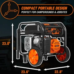 WEN GN5600 5,600-Watt Portable Generator with Wheel Kit, 224cc, Transfer-Switch, and RV-Ready