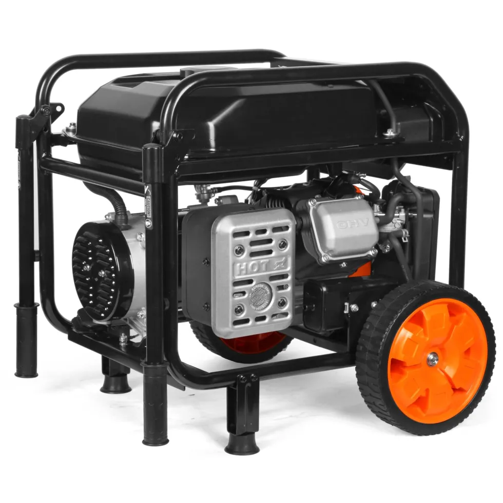 WEN GN5602X 5,600-Watt Portable Generator with Wheel Kit, Electric Start, 224cc, Transfer-Switch, RV-Ready, and CO Watchdog