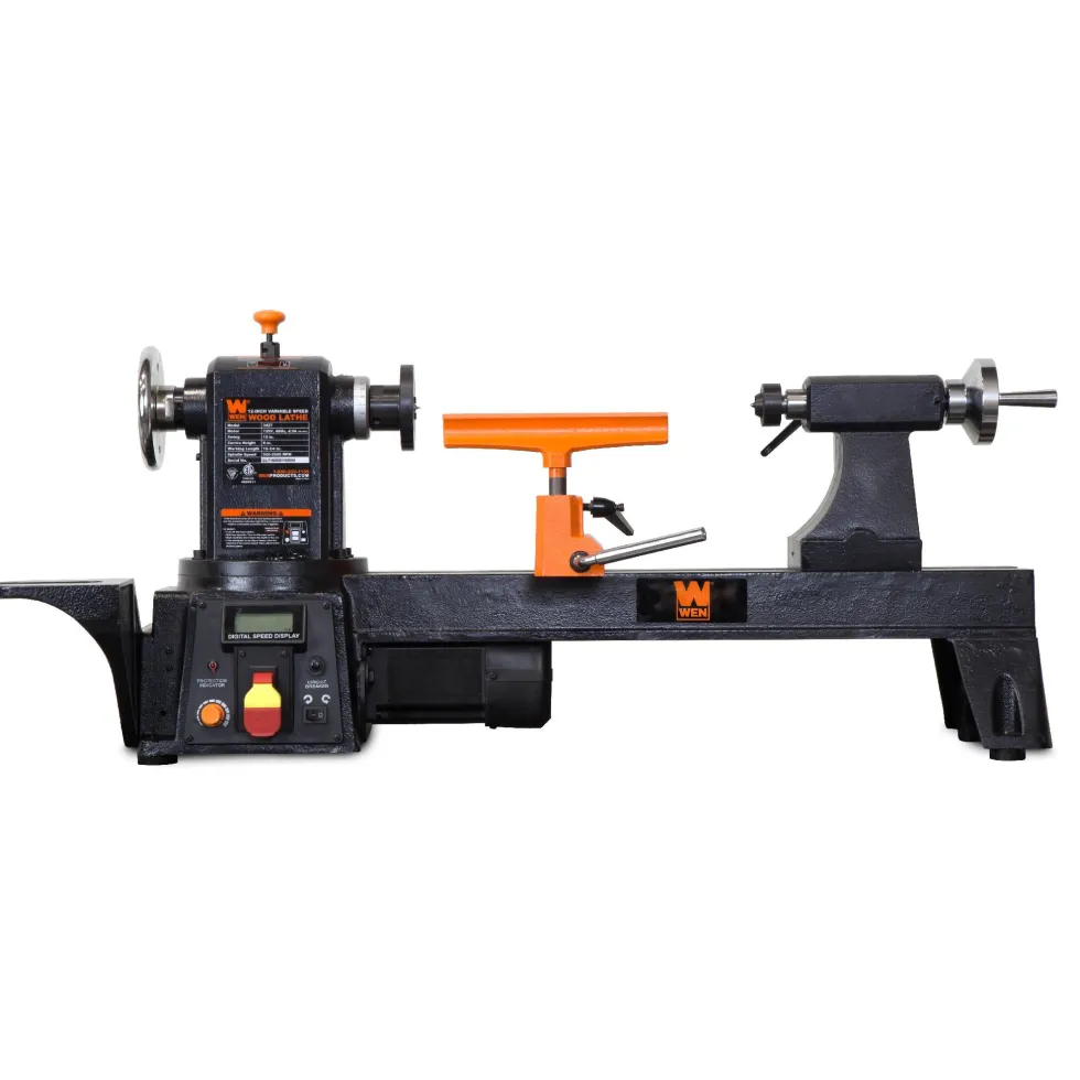 WEN 34027 12-Inch by 16-Inch Variable Speed Multi-Directional Cast Iron Wood Lathe with 16-Inch Capacity Bowl-Turning Back Plate
