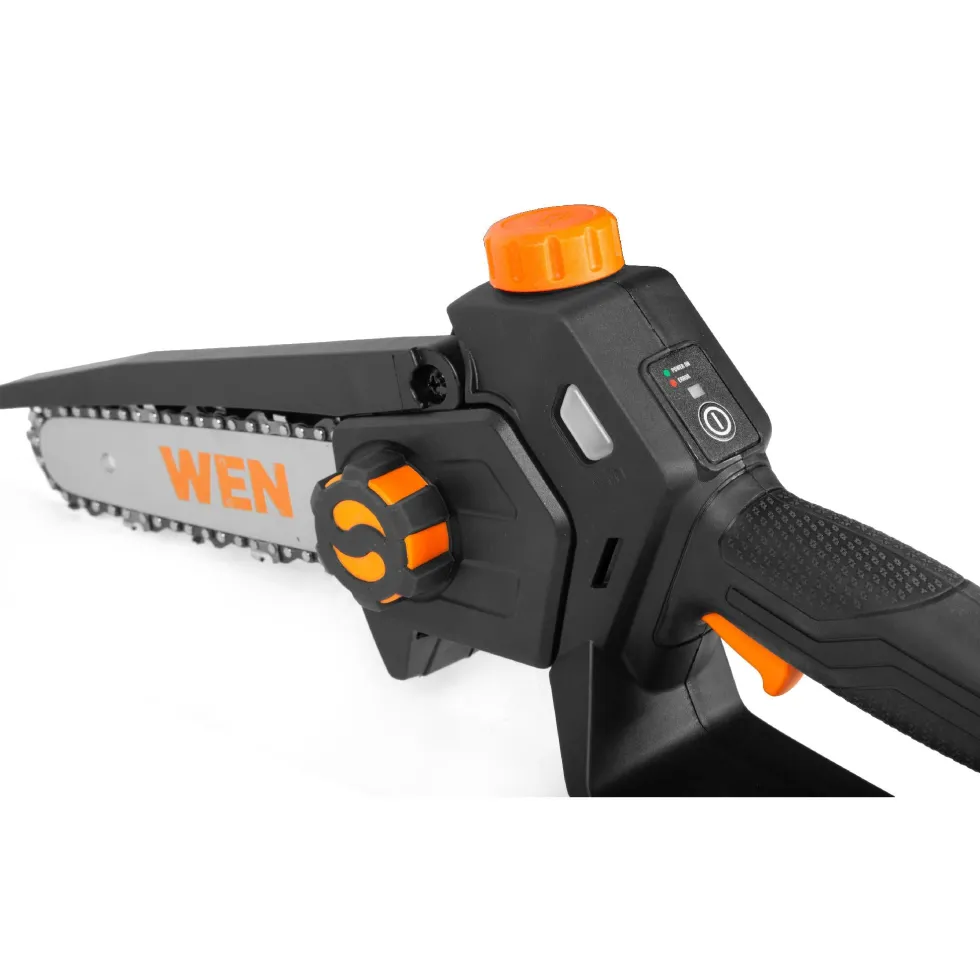 WEN 20752 2-In-1 20V Max Cordless Brushless Pole Saw and Mini Chainsaw with 4.0Ah Battery and Charger