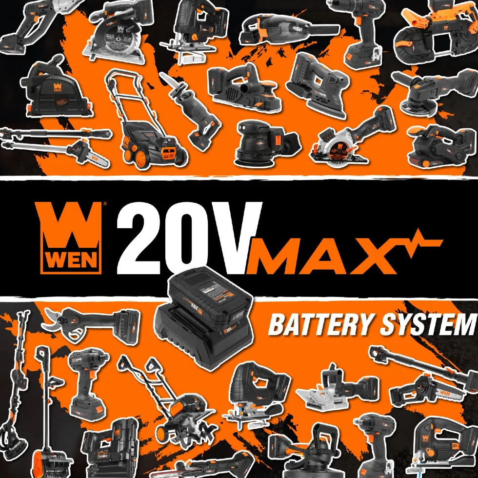WEN 20752 2-In-1 20V Max Cordless Brushless Pole Saw and Mini Chainsaw with 4.0Ah Battery and Charger