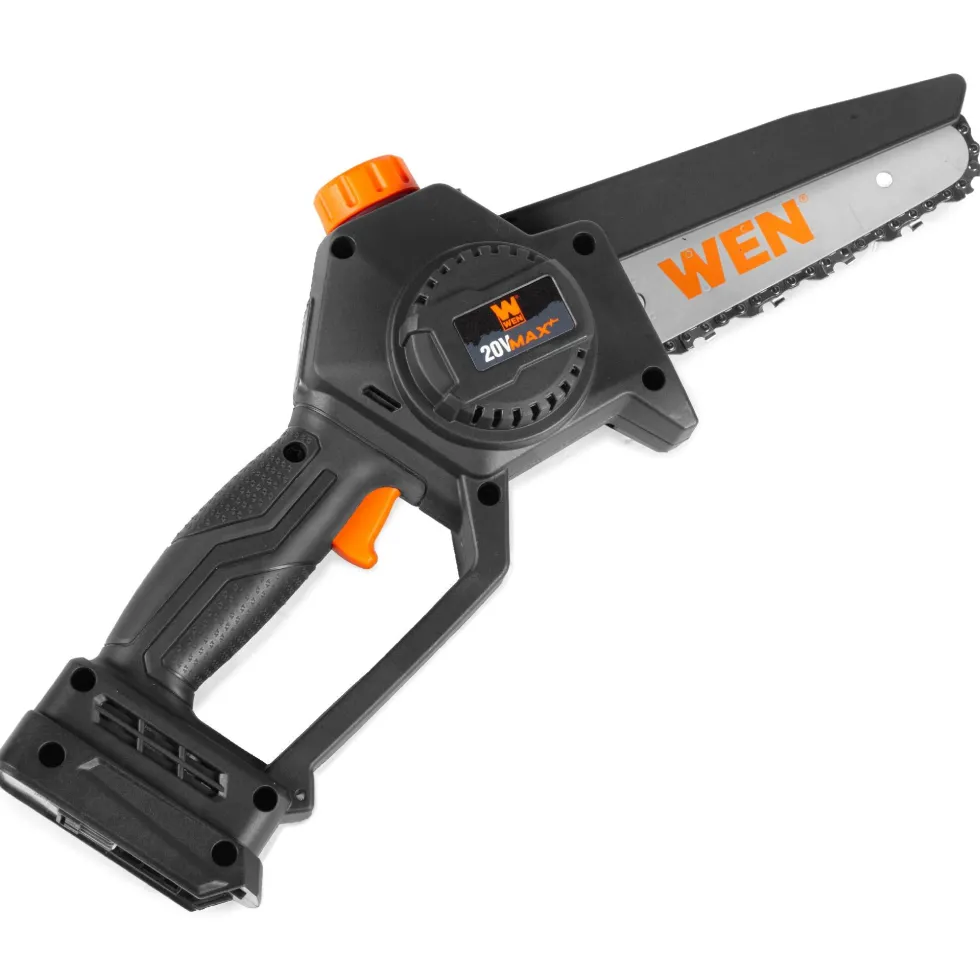 WEN 20752 2-In-1 20V Max Cordless Brushless Pole Saw and Mini Chainsaw with 4.0Ah Battery and Charger