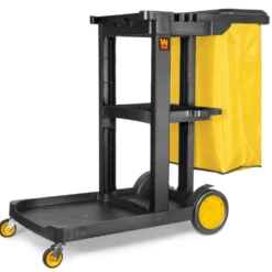 WEN 73033 Janitorial Cart with 3 Shelves and 25-Gallon Vinyl Bag