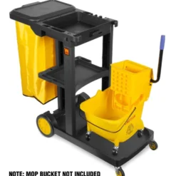 WEN 73033 Janitorial Cart with 3 Shelves and 25-Gallon Vinyl Bag
