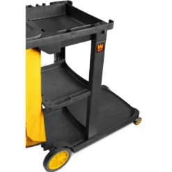 WEN 73033 Janitorial Cart with 3 Shelves and 25-Gallon Vinyl Bag